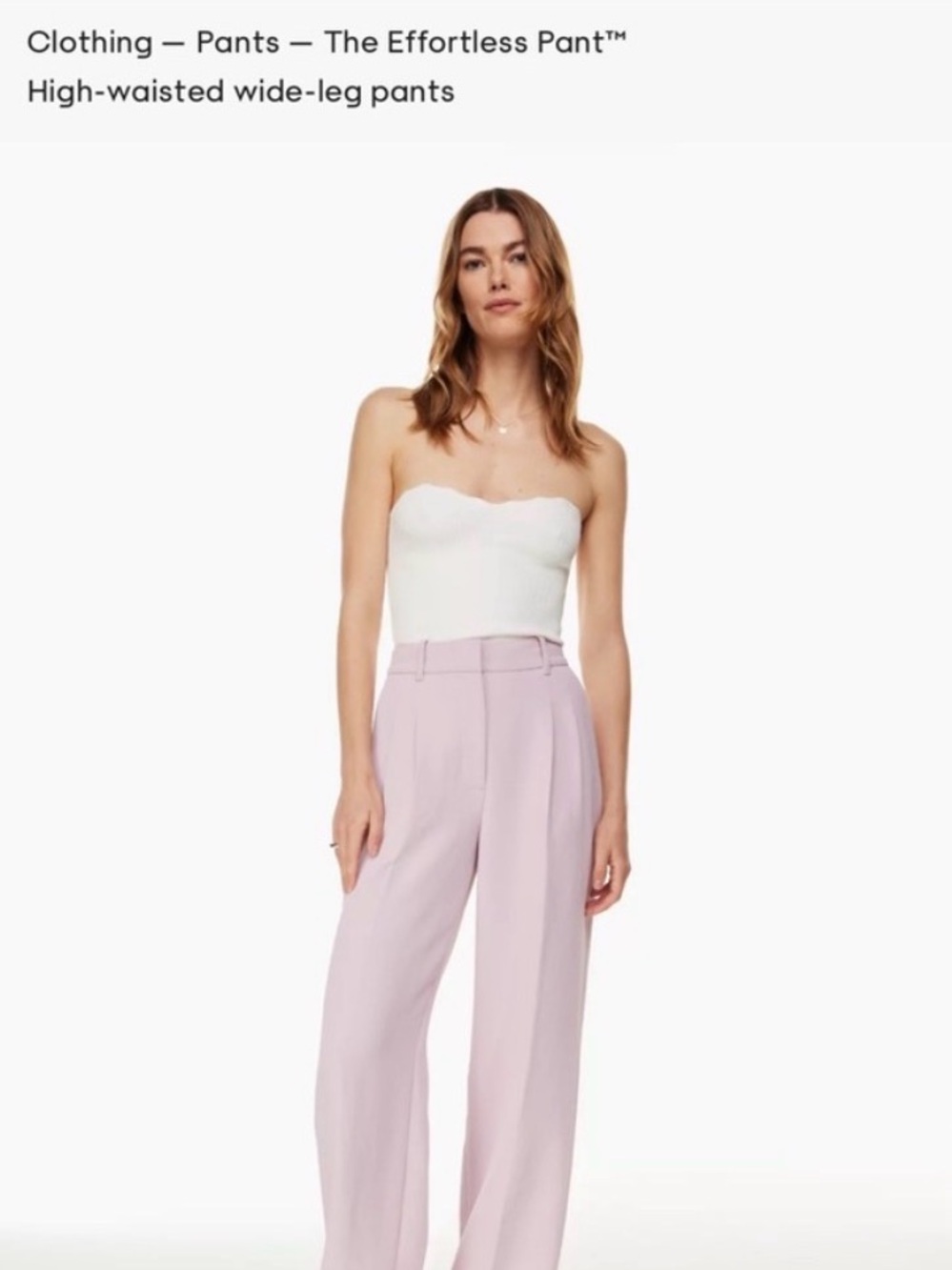 Wilfred The Effortless Pant High-Waisted Wide-Leg in Light Lilac